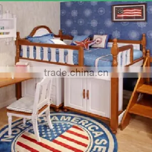 2016 Home School Dormitory Furniture Students Wooden Bunk Bed With Staircase#SP-BC102 thumbnail-3