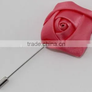 Silk Rose Flower Corsage Long Pin Brooch For Men's Suits Wedding Occasion thumbnail-4