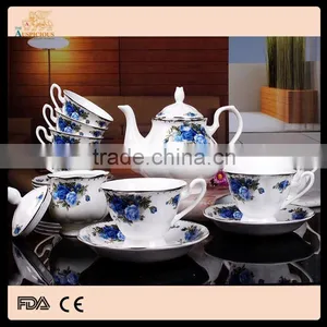 15pcs Decal Bone China Tea Set thumbnail-1