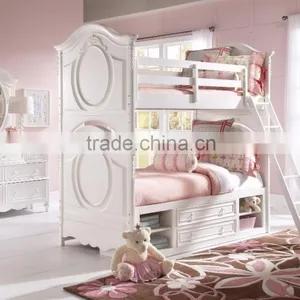 Lovely and Sweet Multi-function American Bunk Bed / White Children Bunk Bed AS-B39 thumbnail-1