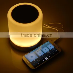 TF Card Handsfree Rechargable Touch Sensor Desk Table Lamp Bluetooth Speaker thumbnail-1