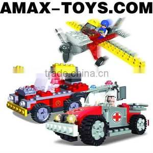 Bd-63618407 Building Block Set Plastic Intelligent Toys Brick Fire-fighting Vehicles 200pcs thumbnail-1