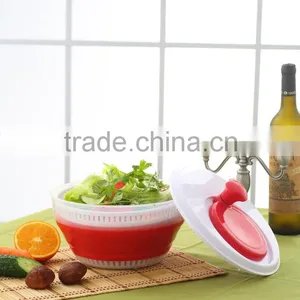 Hot Sale Food Grade Easy Use Vegetable and Fruit Salad Spinner Collapsible Salad Spinner Plastic Salad Spinner thumbnail-1