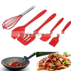 5pcs Silicone Baking Set Kitchen Accessories Cooking Tools Utensils Whisk Basting Brush Spatulas Turner thumbnail-2
