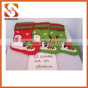 SJ-6817 Light up Sock Gift Bag Flashing Tree Decorating Led Lights Santa Claus Christmas Stocking thumbnail-5