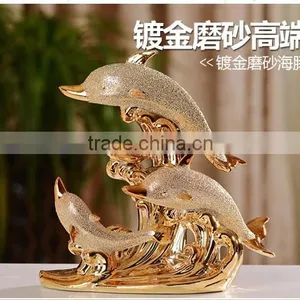 2016 Wholesale Ceramic Gold-plated Dolphin Luxury Home Decor thumbnail-2