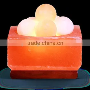 Himalayan Salt Lamp Fire Bowls Square With Balls thumbnail-1