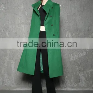 Green Long Coat Winter Coat Wool Jacket Army Coat thumbnail-2
