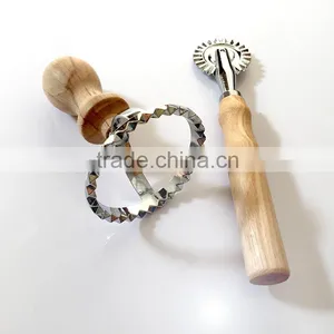 Zinc Alloy Stainless Steel Cookie Press With Wooden Handle Set of 2pcs thumbnail-1