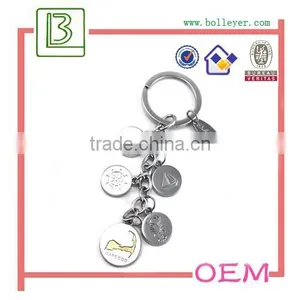 Personalized Metal Keychain With Round Charm Tag thumbnail-1