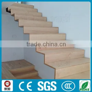 Modern Interior Closed Riser Straight Steel Wood Staircase thumbnail-2