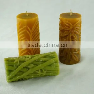 Embossed Pillar Wax Candle for Decoration 6x12.5cm Height thumbnail-5