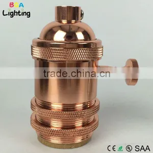 E26 Brass Vintage Edison Style Socket With Switch for DIY Pendant Light thumbnail-5