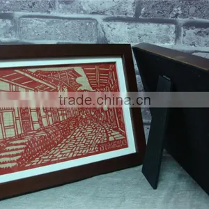 Grass Cloth&paper-cut Framed Painting for a Gift thumbnail-1