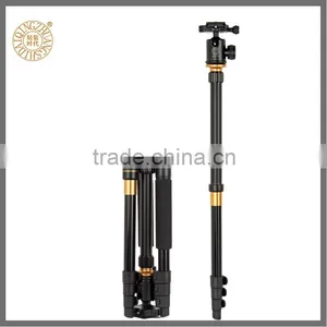 QZSZD-Q570 Portable Lightweight Small Universal Digital Camera Tripod for DSLR Camera, Aluminum Black Camera Stand Factory Direc thumbnail-1