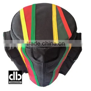 African Djembe Drums Gig Bags Nylon Pro Black Red-Yellow-Green Stripe thumbnail-2