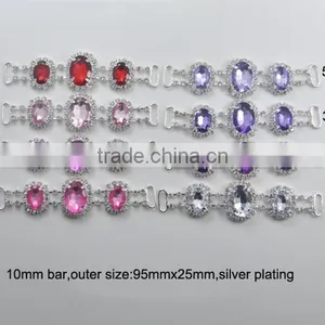 (M0864) 95mmx25mm Crystal Chain for Napkin Use,silver Plating,buckle Size:10mm,acrylic Beads, 17colors thumbnail-1
