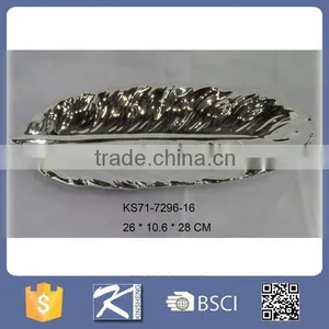 Kinsheng 2016 New Product Porcelain Feather Shape Plates for Sale thumbnail-2