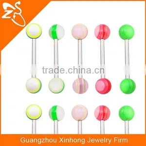 Wholesale Straight Tongue Bars Rings High Quality Resin Colorful Tongue Rings for Young thumbnail-6