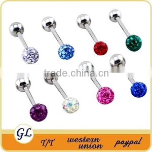 TR01018 Stainless Steel Piercing Tongue Ring , Black Dice Tongue Jewelry thumbnail-6