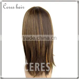 100% Remy Hair Glueless Silk Top Full Lace Wig F4/30 Mixed Color Silk Top Full Lace Wig Silky Straight Realistic Full Lace Wig thumbnail-5