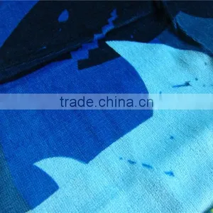 100% Cotton Ocean Blue Shark Printed Beach Towel Blue Ocean Beach Towel thumbnail-4