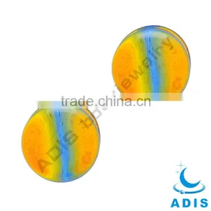 Glass Colorful Stone Ear Plug Beads For Jewelry Making thumbnail-5