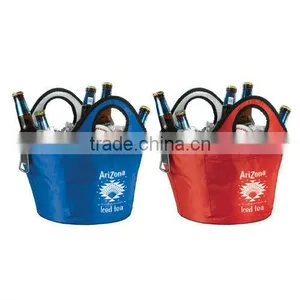 Promotional Portable Cooler Bucket / Beverage Carrier - 8 Can thumbnail-1