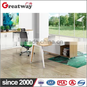2016 Simple Design Modern Office Mesa /desk With Strong Wood Frame Executive Table Tempered Glass Office Furniture(QE-40L-2) thumbnail-1