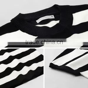 Black and White Stripes in the Summer of 2016 the New Han Edition Cultivate One's Morality Short Sleeve Dress thumbnail-2