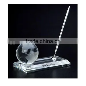 Crystal Globe Pen Stand Set for Office OSM021 thumbnail-1