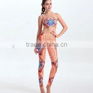 Yiwu Wholesale Women Tights GYM Leggings Orange Spandex Women Tights GYM Leggings thumbnail-2