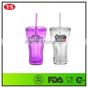 16oz Customized Plastic Soda Cups With Lid and Straw thumbnail-1