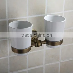 Classic Copper Pure Ceramic Double Tumbler Holder for Bathroom Collections thumbnail-1