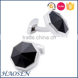 Top Class Simple Design Black Agate-cut Custom Cufflinks thumbnail-3