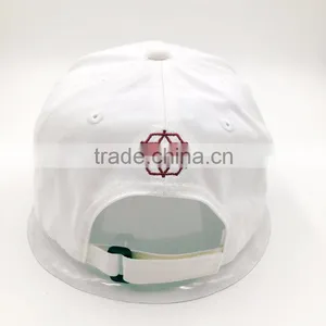White Color 100% Cotton Twill 6 Panel Embroidered Baseball Cap thumbnail-4