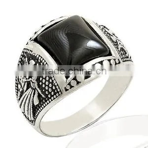 925K Sterling Silver Circasian Men Ring thumbnail-1