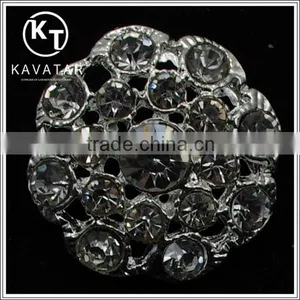 Good Quality NK019 Metal Flower Lead Free Metal Shank Rhinestone Buttons thumbnail-1