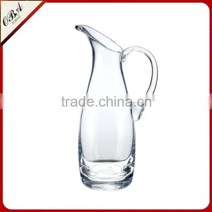 Wholesale Large Water Decanter and Glass / Oblique Mouth Clear Water Decanter With Handle thumbnail-1