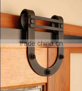 North American Market Sliding U Shaped Barn Door Hardware Hanging Rollers thumbnail-2
