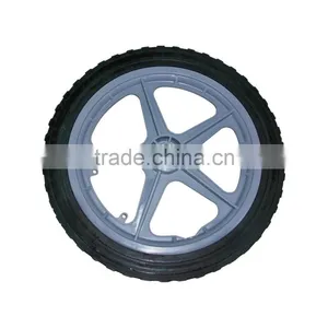 14in Semi-pneumatic Wheel With Plastic Rim 14''*2'' Rubber Wheel Toy Cart Wheel thumbnail-1