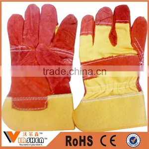 Manufacturers Reinforced Palm Cow Grain Double Palm for Heavy Duty Cheap Leather Work Gloves Indonesia thumbnail-5