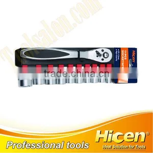 11pcs Socket Set With Reversible Ratchet Handle With Plastic Holder thumbnail-1