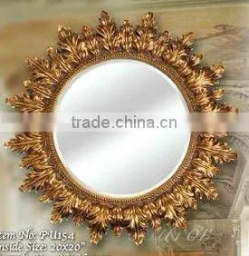 Wooden Classical Hand Carved Wall Mirror, MOQ:1PCS(B70127) thumbnail-1