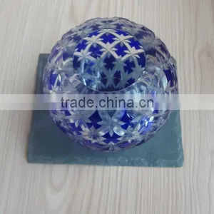 Elegant Slate Candle Holder With Exquisite Engraved Glass Candle Holder thumbnail-2