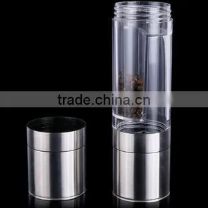 CY181 Multifunctional Manual Stainless Steel Pepper Mill With Two Storage Container Peper Grinder thumbnail-4