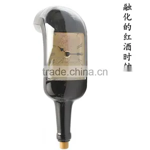 Cretive Melting Wine Bottle Artistic Wall Clock, Table Screwy Bell For Decoration thumbnail-1