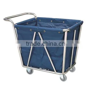 High Quality Customized Cone-Shape Stainless Steel Housekeeping Carts Trolley Service Cart Maid's Cart thumbnail-1