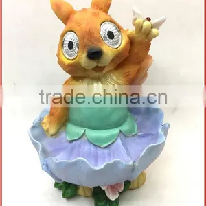 Resin Home Decor Rabbit Bath for Bird, Solar Garden Light thumbnail-4
