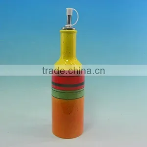 Newest Stripe Ceramic Bottles For Olive Oil thumbnail-1
